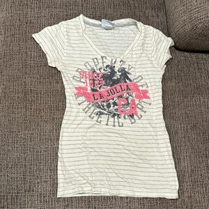 Y2K striped La Jolla tourist tee